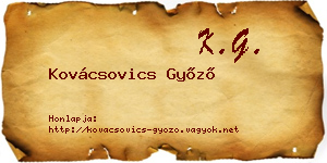 Kovácsovics Győző névjegykártya